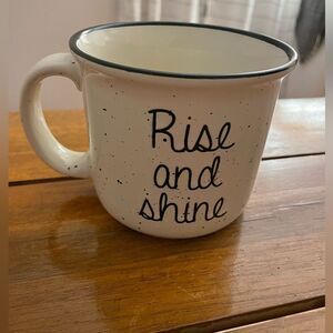 🆕 Rise And Shine Speckled Campfire Rustic Cabin Stoneware Mug Coffee Tea Cup